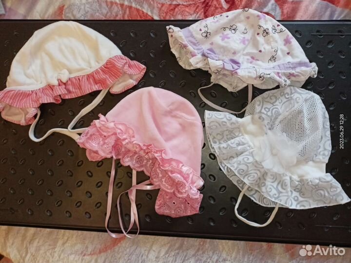 Летние шапочки панамки носочки для девочки до года