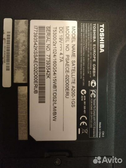 Ноутбук Toshiba 15,4