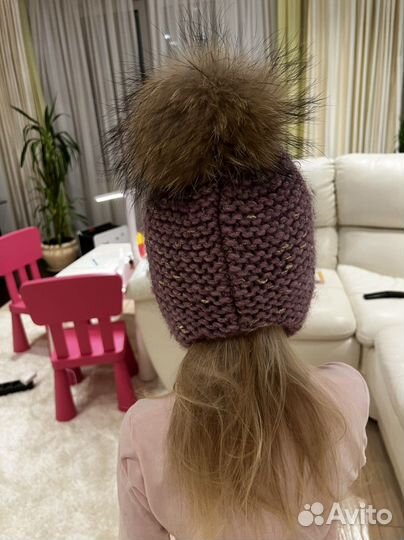 Шапка для девочки зима 48-50
