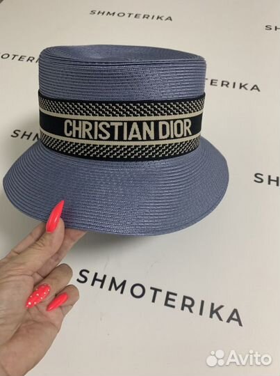 Dior шляпа голубая с повязкой, новая