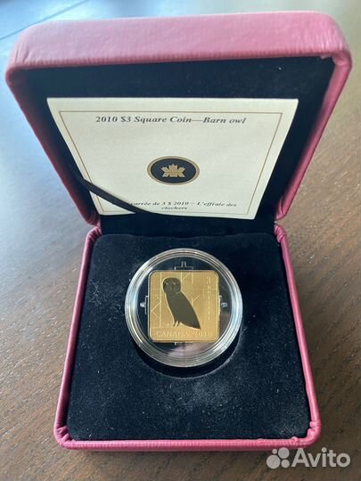 Монета серебро 2010 3 Канада Сипуха (сова)
