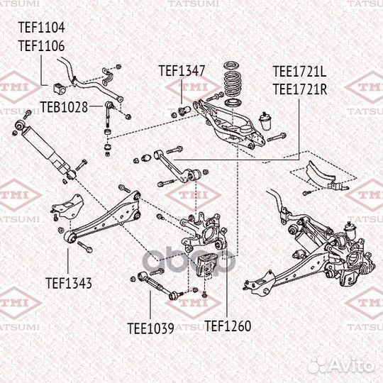 Сайлентблок рычага подвески TEF1260 tatsumi
