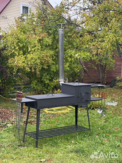 Мангал с печью под казан