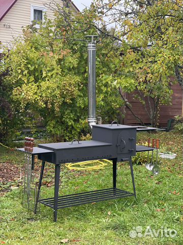 Мангал с печью под казан