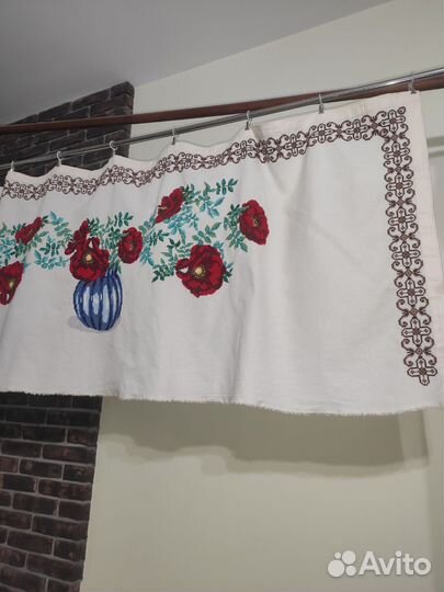 Штора занавеска винтаж ручной работы