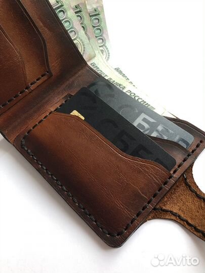 Кошелек мужской кожаный ручной работы