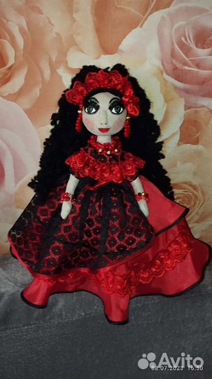 Текстильная Кукла Кармен интерьерная