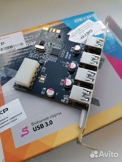 Плата-карта расширения Pci-e HUB USB 3.0х 4 порта