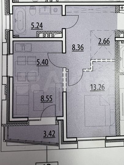 1-к. квартира, 46,9 м², 9/13 эт.