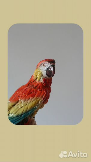 Скульптура фарфор попугай антиквариат из Европы