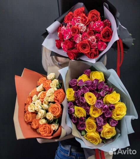 Цветы розы букет