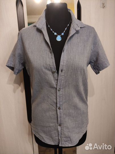 Рубашка хлопок лен Турция 46 (М)