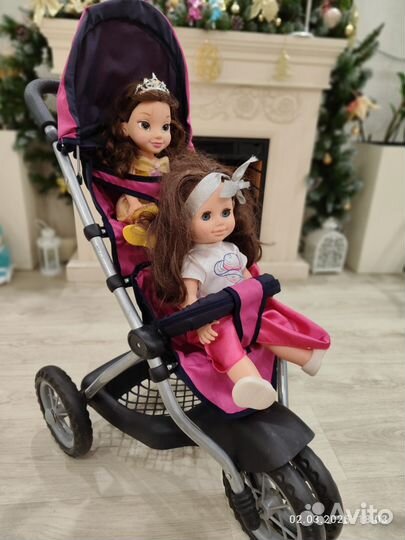 Коляска для двойни кукольная