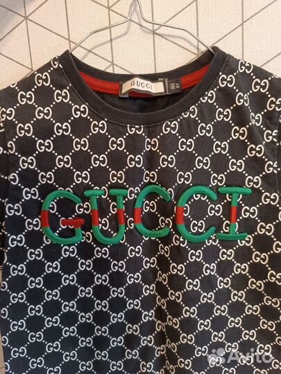 Футболка детская черная Gucci Гуччи 104 см(4 года)