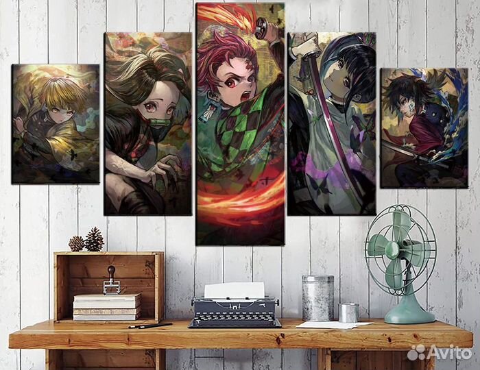 Набор картин 5 шт. Клинок рассекающий демонов