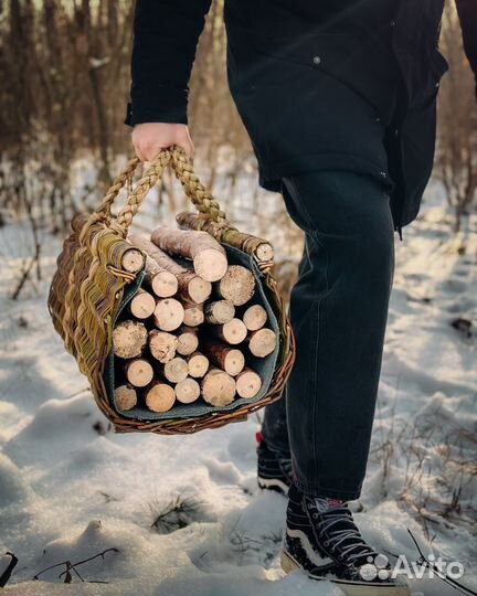 Дровница плетеная из лозы