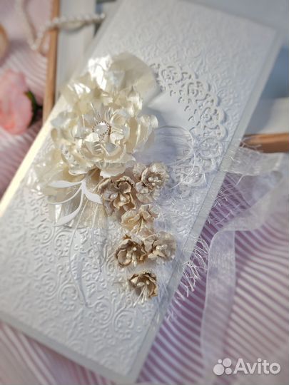 Свадебная открытка ручной работы (конверт)