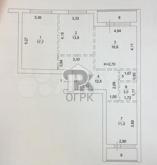 3-к. квартира, 75,8 м², 3/3 эт.
