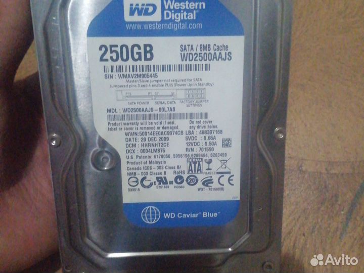 Жесткий диск 250 гб на компьютер