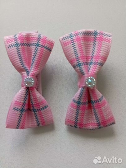 Бантики ручной работы на прищепке (пара)