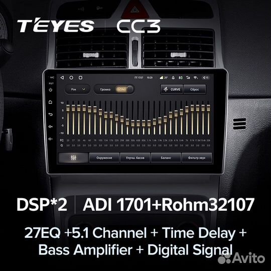 Магнитола Teyes CC3 6/128 Peugeot 307
