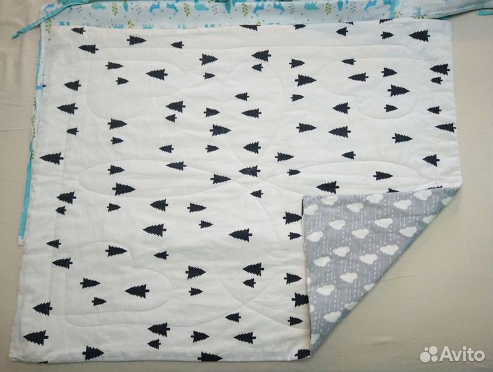 Комплект в кроватку. Бортики, постел.белье, одеяло