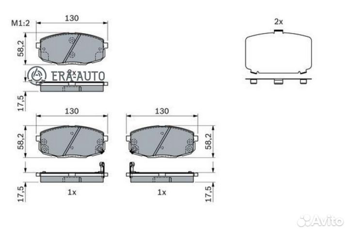 Bosch 0 986 424 393 Колодки тормозные hyundai i30