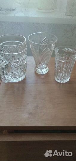 Хрустальные фужеры, кружки, стопки