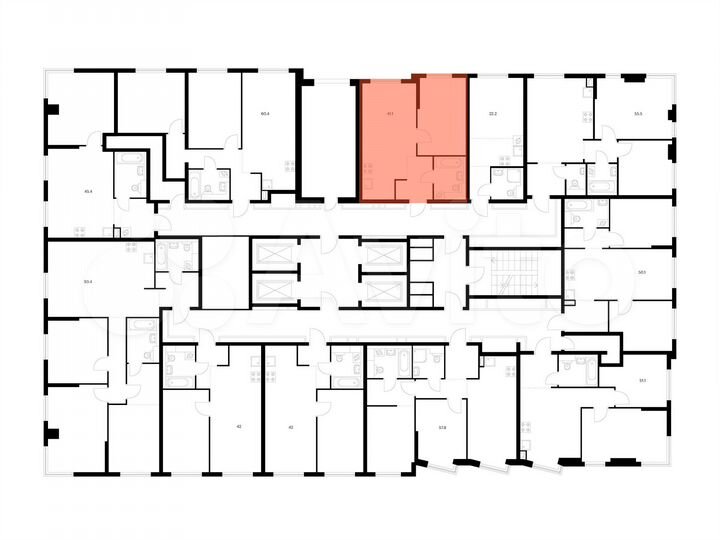 1-к. квартира, 41,1 м², 28/32 эт.