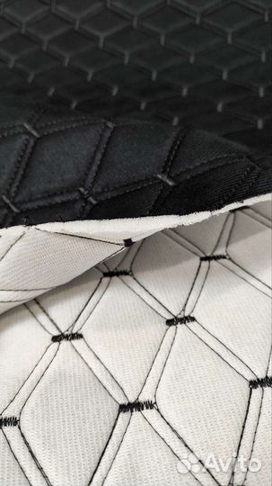 Велюр стёганый ромб черный на поролоне 5мм