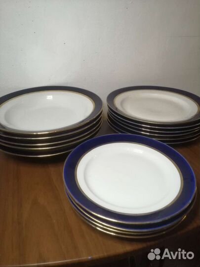 Тарелки Дулево(16 шт) кобальт 89г
