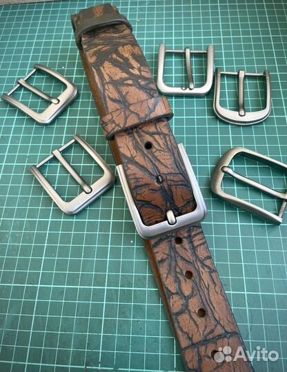 Кожаный ремень в цвете орех лофт