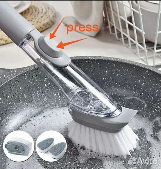 Губка - щётка Xiaomi для мытья посуды с дозатором