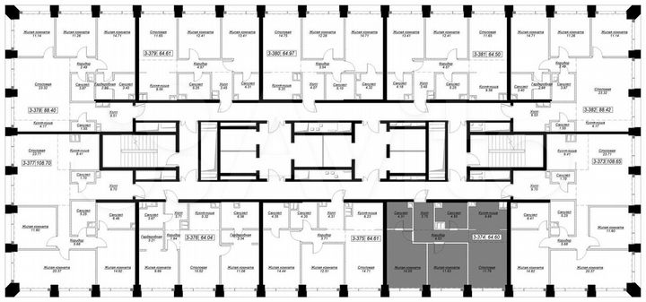 2-к. квартира, 64,5 м², 31/55 эт.