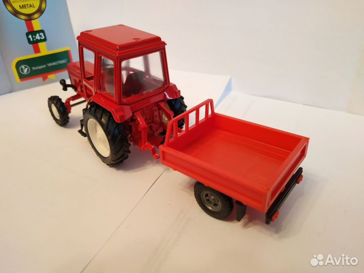 Трактор мтз 82 Беларусь с прицепом 1/43