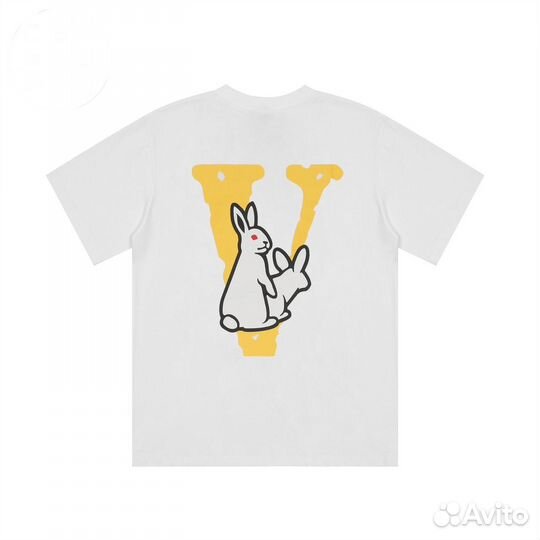 Футболка Vlone X белая с желтым