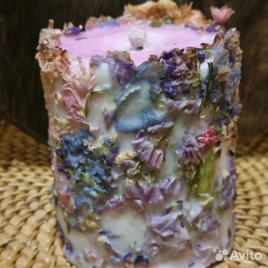 Ароматическая свеча ручной работы (ботаническая)