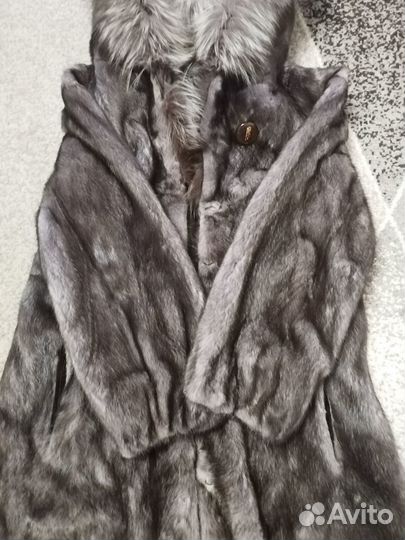 Шуба норковая с капюшоном