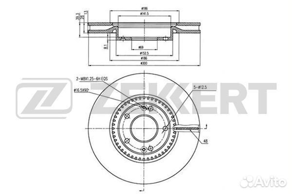 Диск торм. перед. Hyundai Grandeur V 11- i30 I II 07- Veloster 12