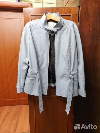 Куртка весенняя голубая экокожа 54-56 размер
