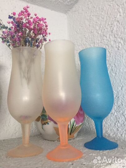 Фужеры бокалы цветное стекло