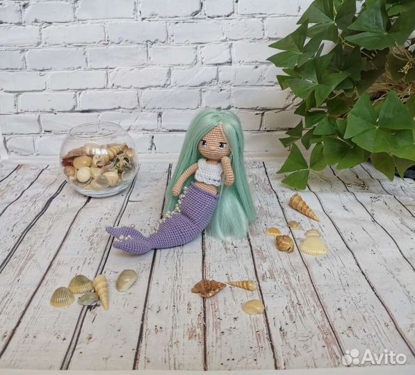Кукла русалка ручной работы. Амигуруми