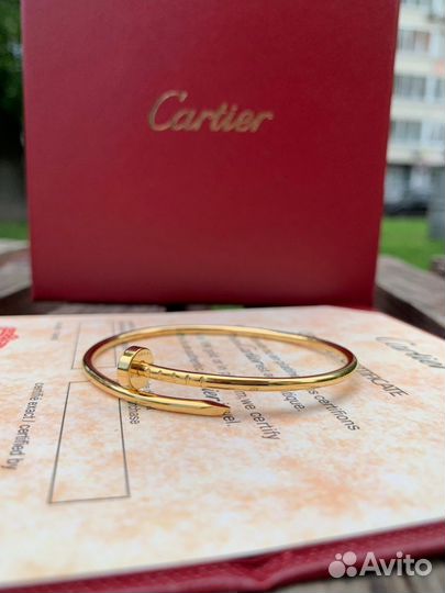 Браслет тонкая модель Cartier гвоздь золото