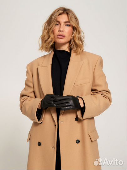 Чёрные кожаные перчатки 