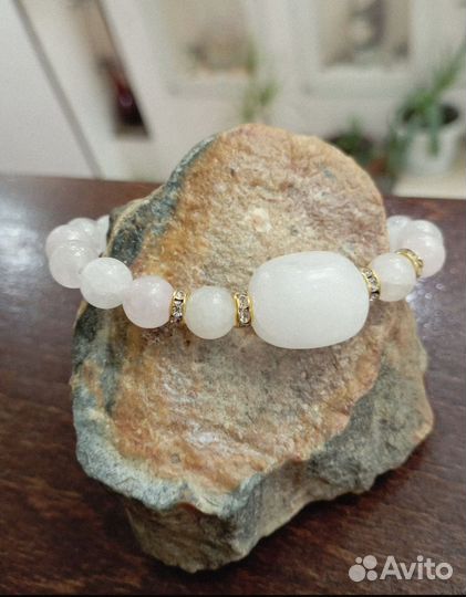 Браслеты из розового кварца