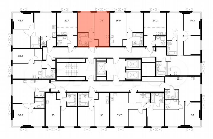 1-к. квартира, 35 м², 12/24 эт.