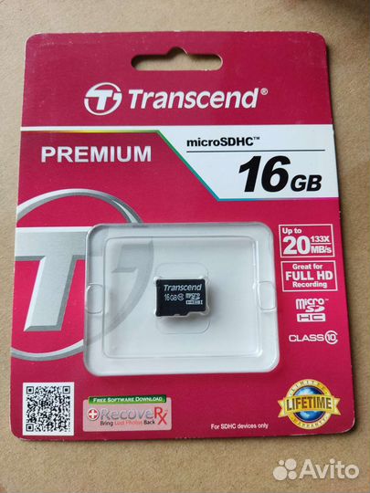 Карта памяти MicroSD Transcend 16 GB TS16gusdc10