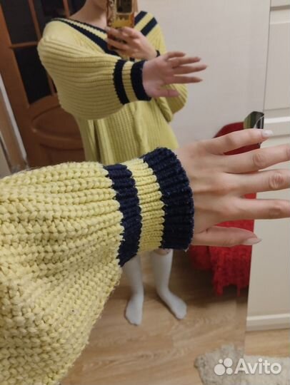 Свитер длинный теплый