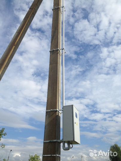 Установка столба опоры лэп подключение 220в 380в
