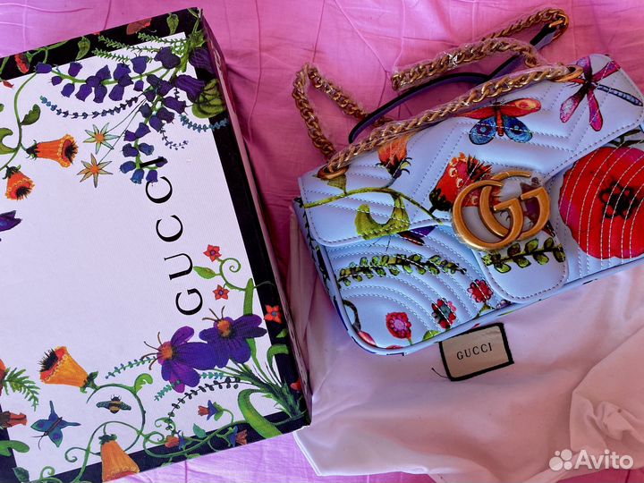 Сумка Gucci новая цветы кроссбоди